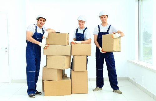 Moving crew assessing risks and planning a safe relocation
