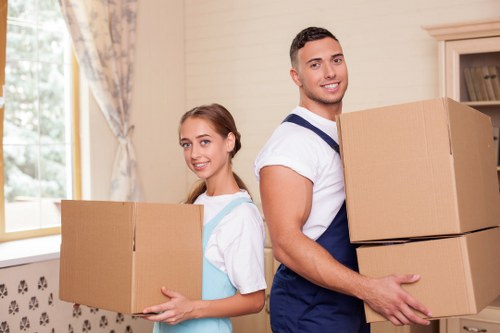 Professional team handling office furniture and equipment in Southwark