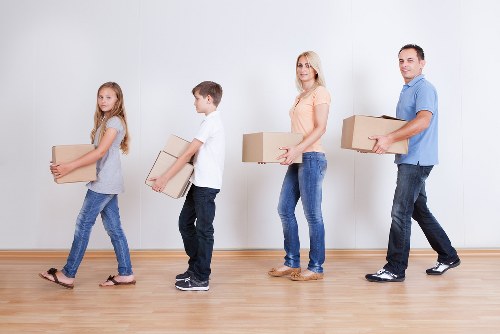 Packed household items ready for collection by Southwark removalists